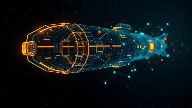 AI-generated concept of a holographic spaceship blueprint